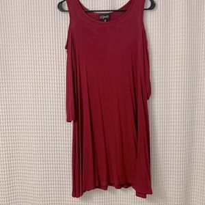 Cold shoulder long sleeve dress